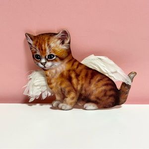 Vintage purrfect little angel cat ornament